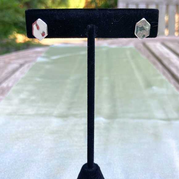 Silver Tone Stud Earrings - Brand New - Picture 2 of 7